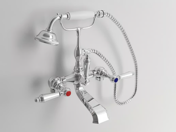 CARUSO - 2 hole floor standing bathtub tap with hand shower by Park Avenue - view 2